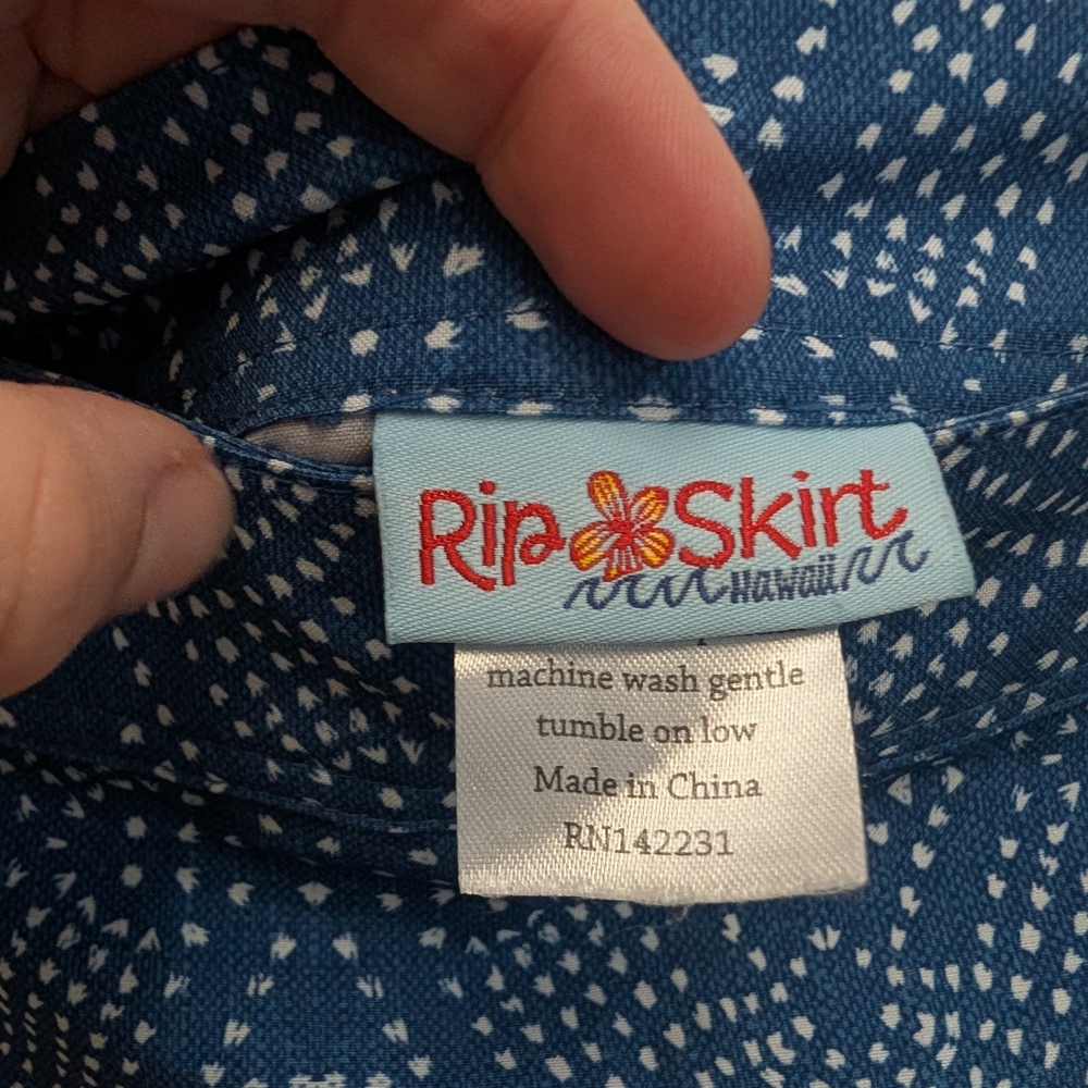 Ripskirt Hawaii Navy Blue Geometric A-Line Skirt - Picture 2 of 3